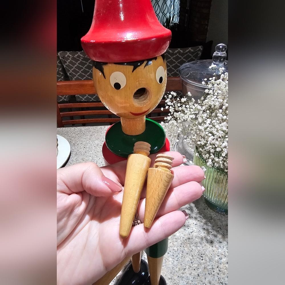 RARE Amazing Italian Wooden Classic Pinocchio Toy By GIOCATTOLI BREVETTATI - Picture 7 of 9